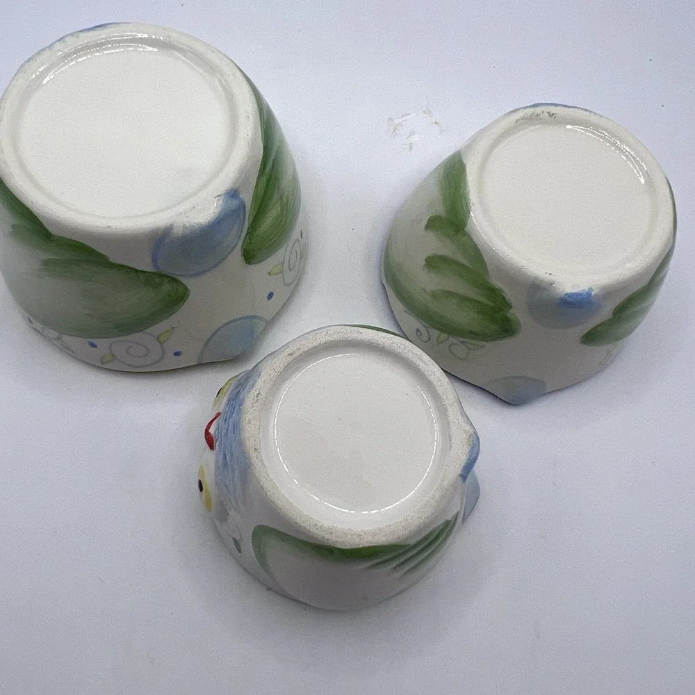 Pier 1 Imports Hand Painted Nesting Owl Measuring Cups ~ Set Of 3 1/4 1/3 1/2